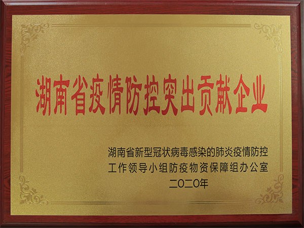 湖南疫情防控突出貢獻企業